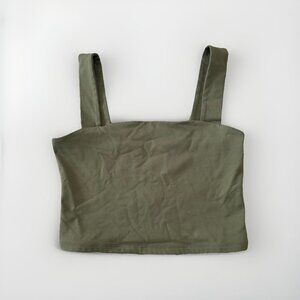 Abercrombie & Fitch Green Fitted Crop Tank Top Size Medium Soft Collection